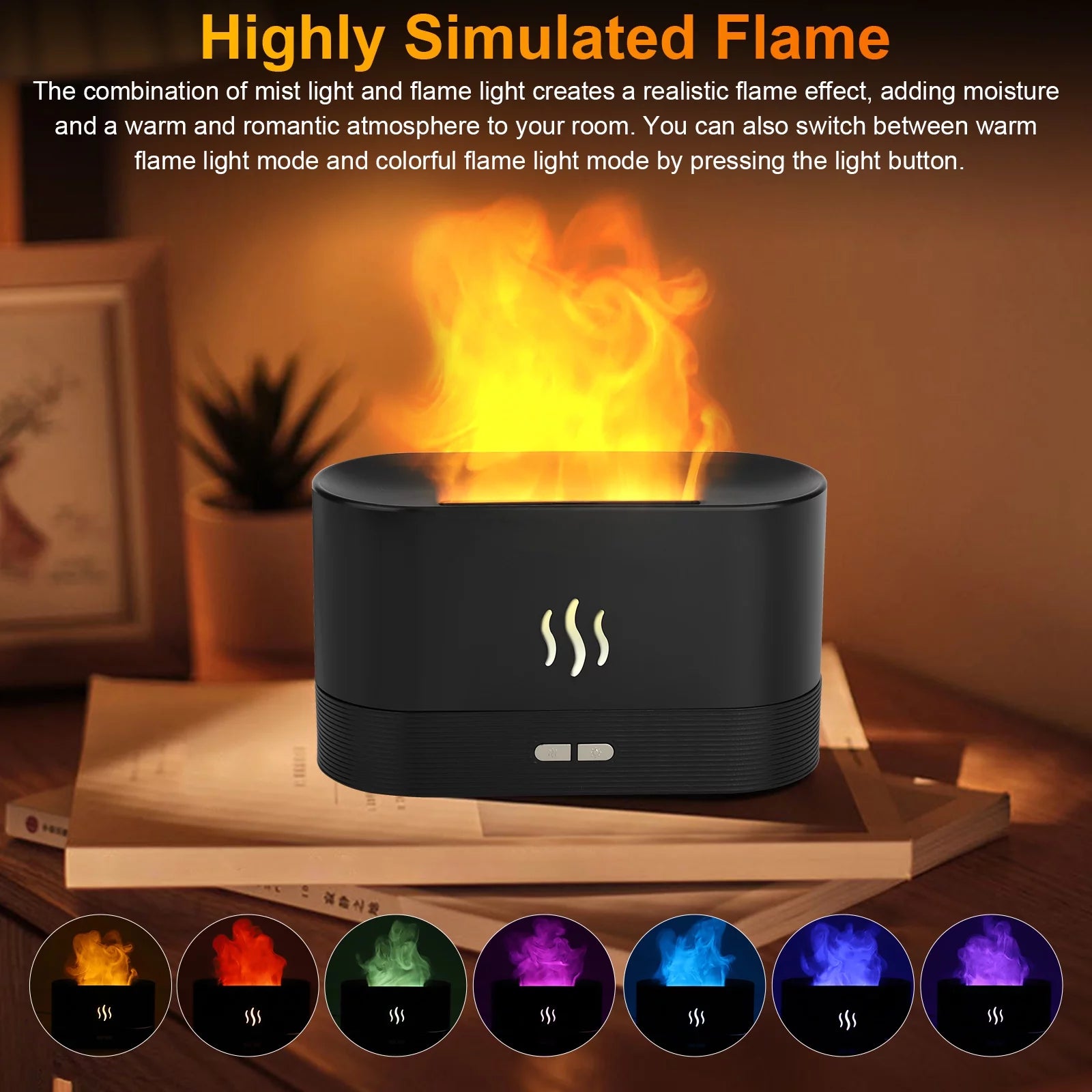 Flame Air Humidifier Essential Oil Diffuser