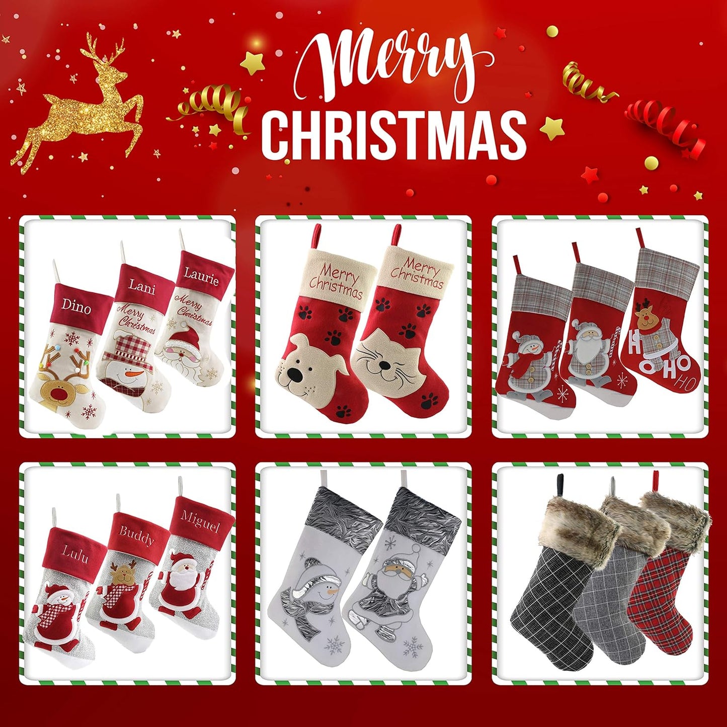  Luxury Gold Christmas Stockings 