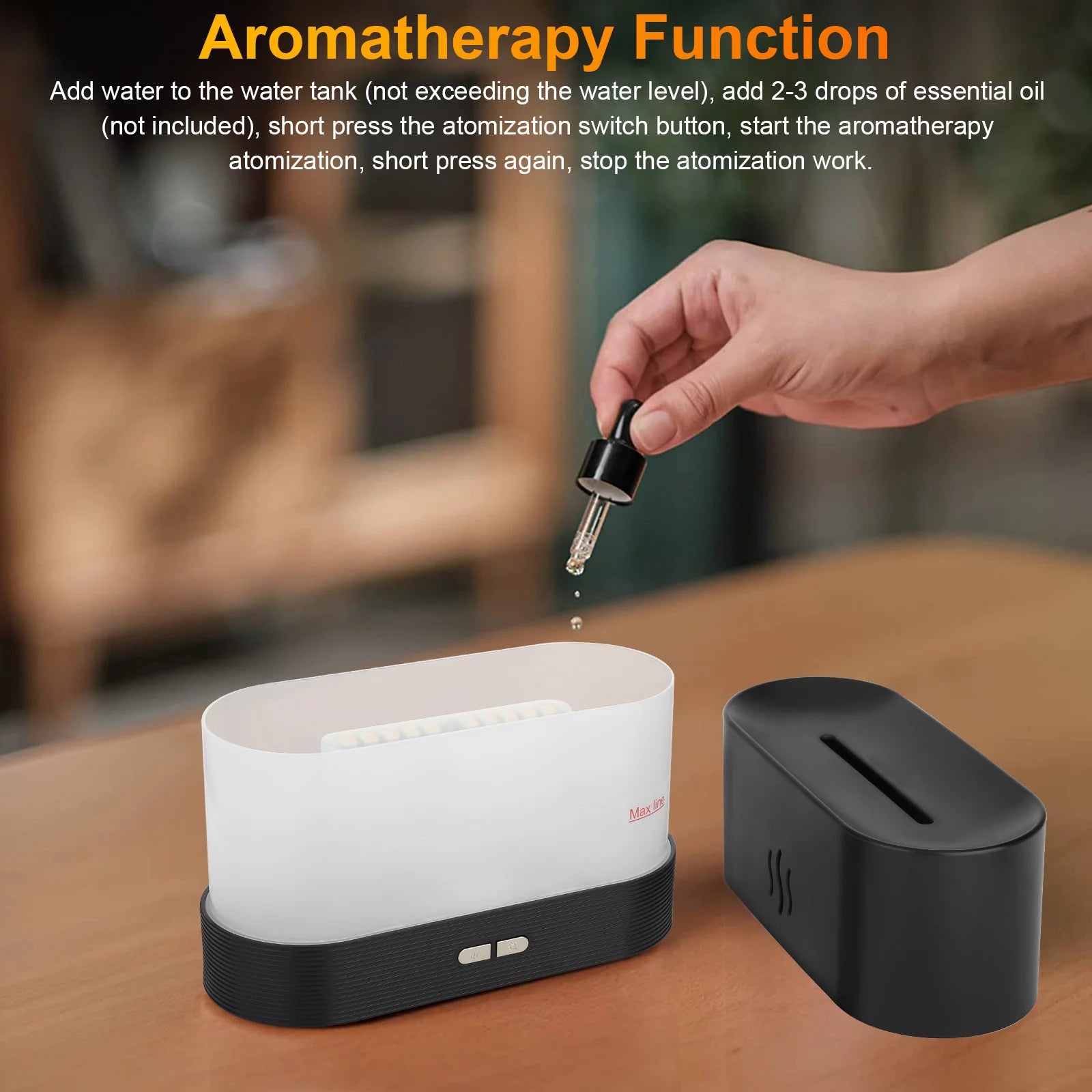 Flame Air Humidifier Essential Oil Diffuser